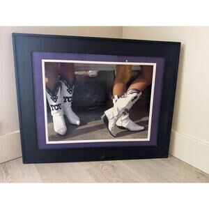 TCU Framed Cheerleader Boot Print Art Texas Christian University